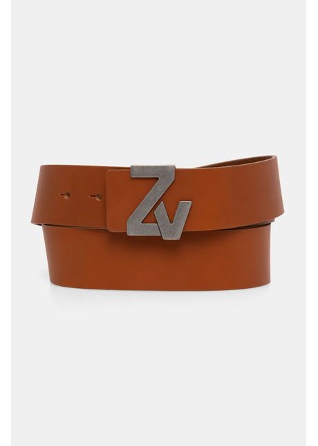 Zadig voltaire curea de piele barbati culoarea maro lmbt00001
