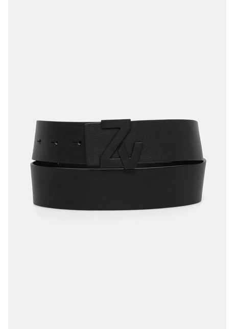 Zadig voltaire curea de piele barbati culoarea negru lmbt00001