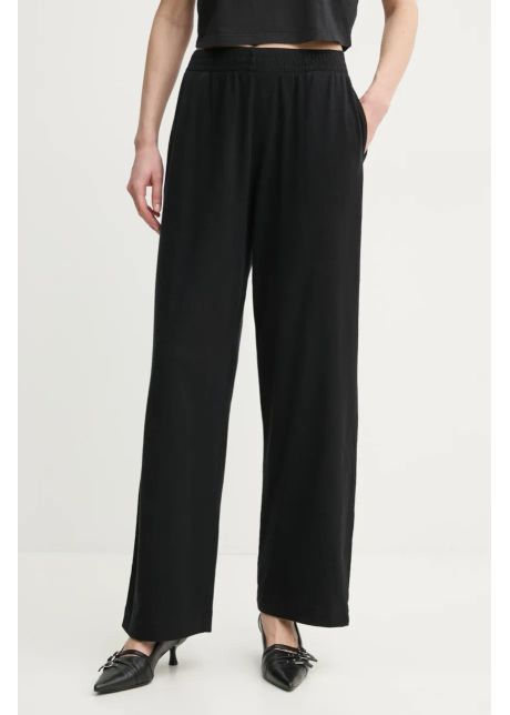 Zadig voltaire pantaloni de trening cu amestec de in femei culoarea negru uni jwsp00010