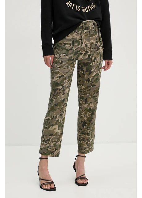 Zadig voltaire pantaloni femei culoarea verde fason cargo high waist wwpa00807